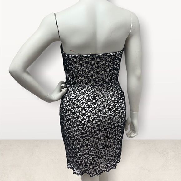 Cynthia Steffe Black & White Floral Strapless Dress - Picture 5 of 7